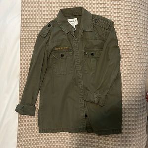 Olive green army troop shirt
